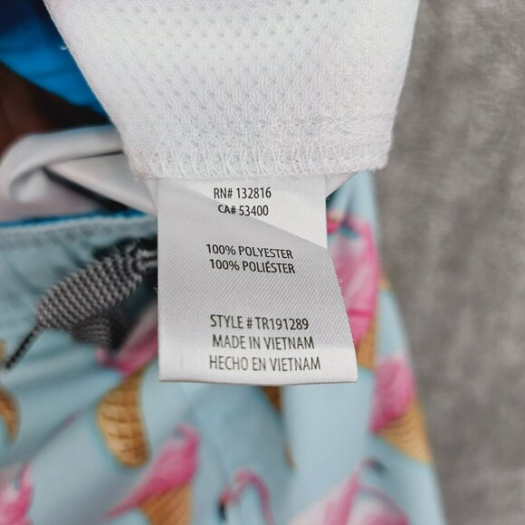 Trinity Collective Board Short Swim Trunks XXL Blue Pink Flamingo Ice Cream Cone - Picture 6 of 11